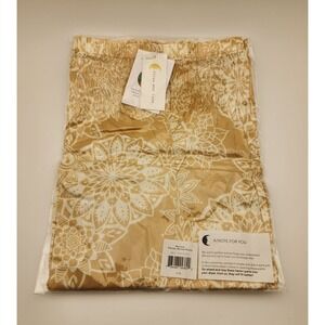 Lotus And Luna Pants Womens Size S/M GOLD/ White Boho Harem Smocked Waist Lounge